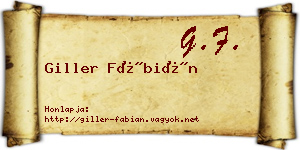 Giller Fábián névjegykártya